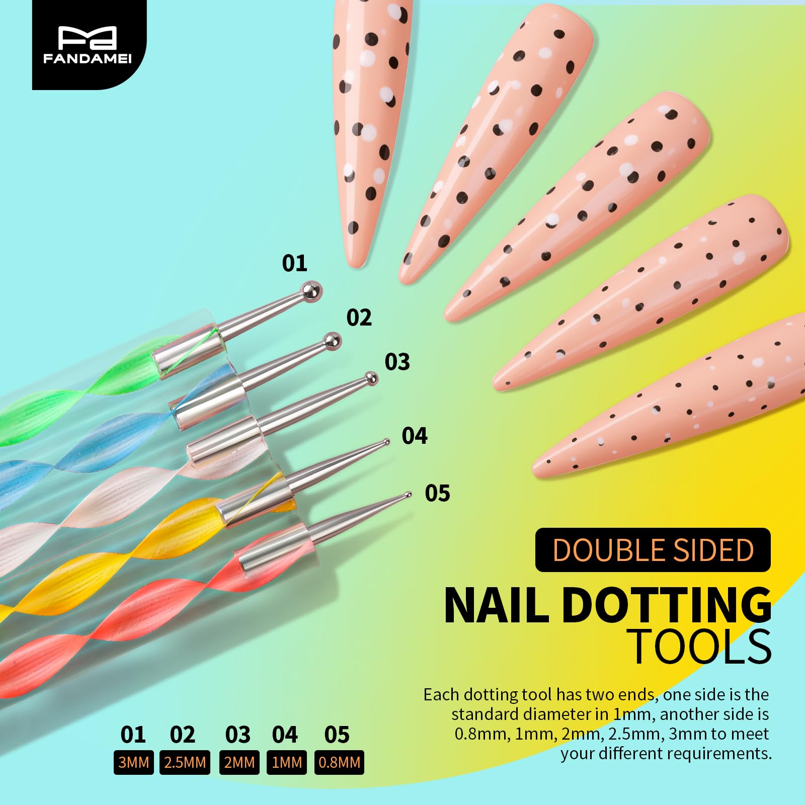 Pinces Fandamei pour saisir décorations d’ongles sans traces