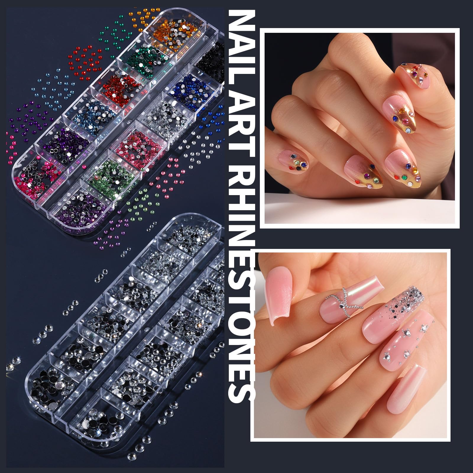 Strass ongles colorés Fandamei apportant brillance et accents décoratifs.