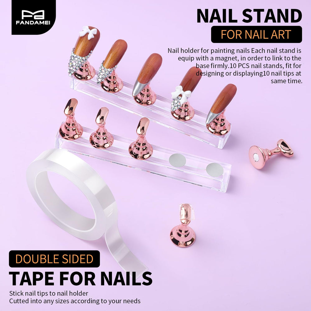 Supports d’ongles magnétiques Fandamei pour organiser et afficher les ongles en cours.
