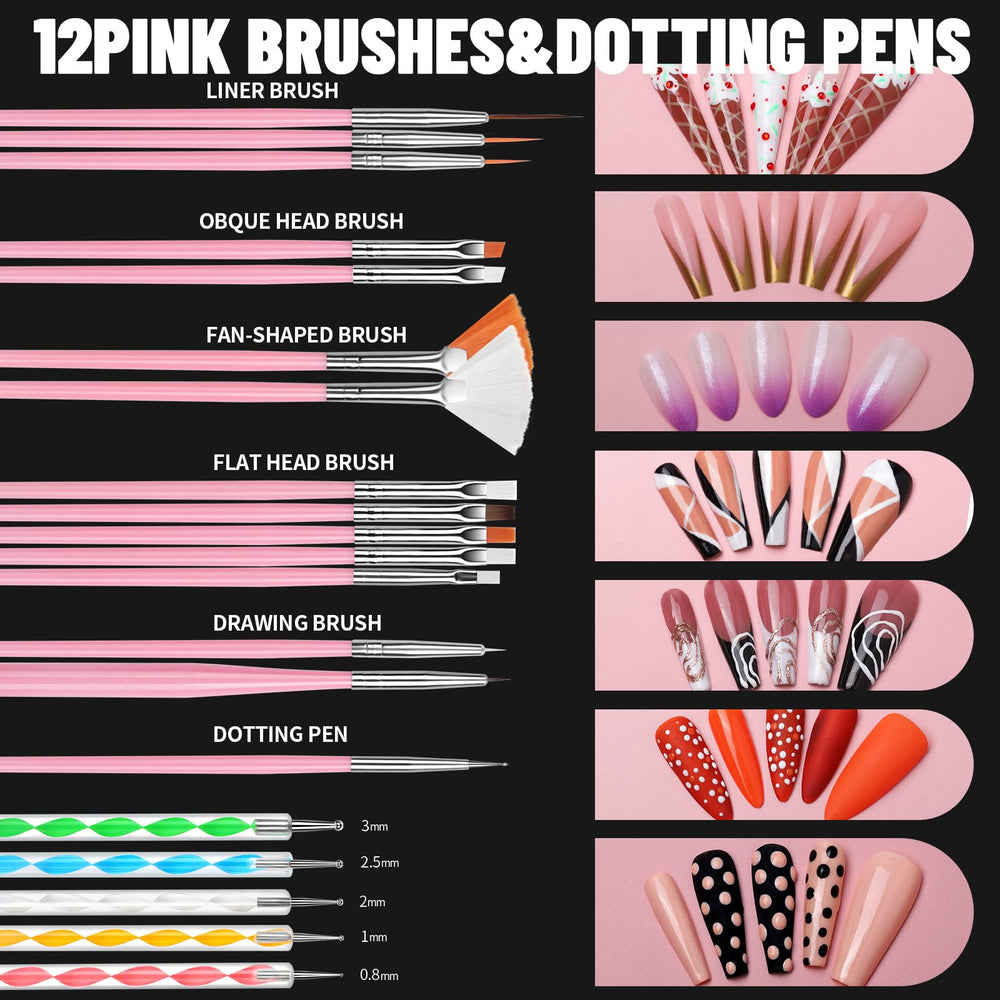 Tips ongles faux Fandamei – formes amande et tailles variées.