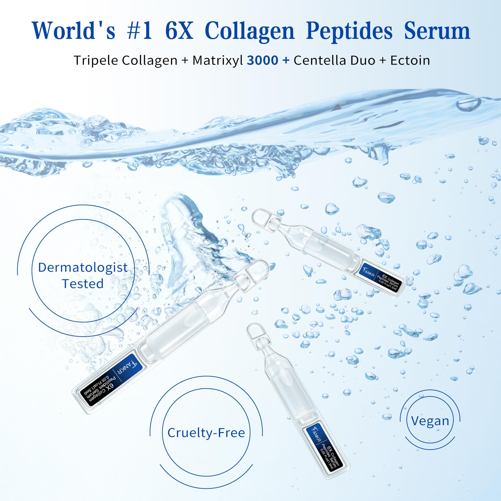 Ensemble d’ampoules Fankr 6X Collagen prêt à l’emploi.