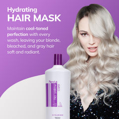 Application sur longueurs et pointes avec le masque Fanola violet.