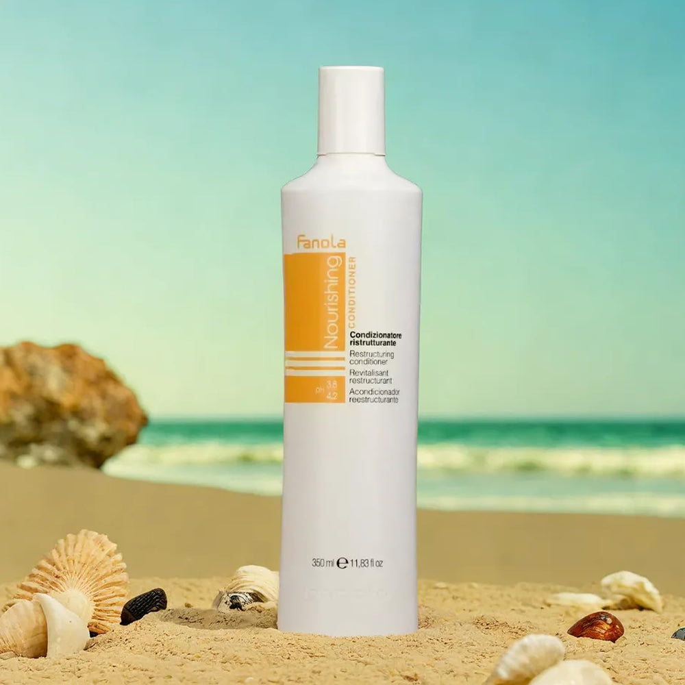 Fanola après-shampoing restructurant, cheveux faciles à coiffer et satinés après rinçage.