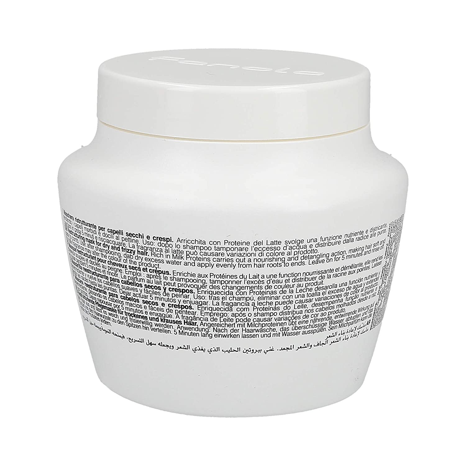 Fanola masque réparateur, texture crème, offre une hydratation nourrissante pour cheveux secs.
