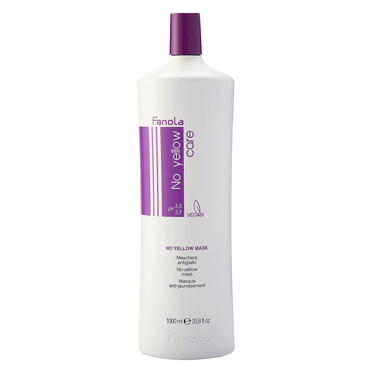 Fanola masque violet neutralisant les reflets jaunes sur cheveux blonds.