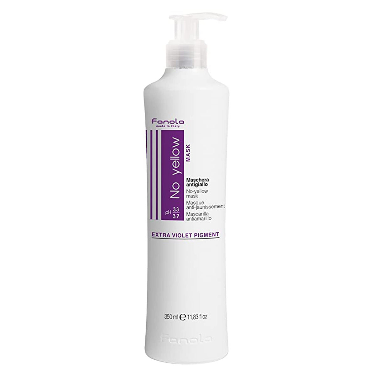 Fanola No Yellow masque violet pour cheveux blonds neutralise les tons jaunes et apporte douceur.