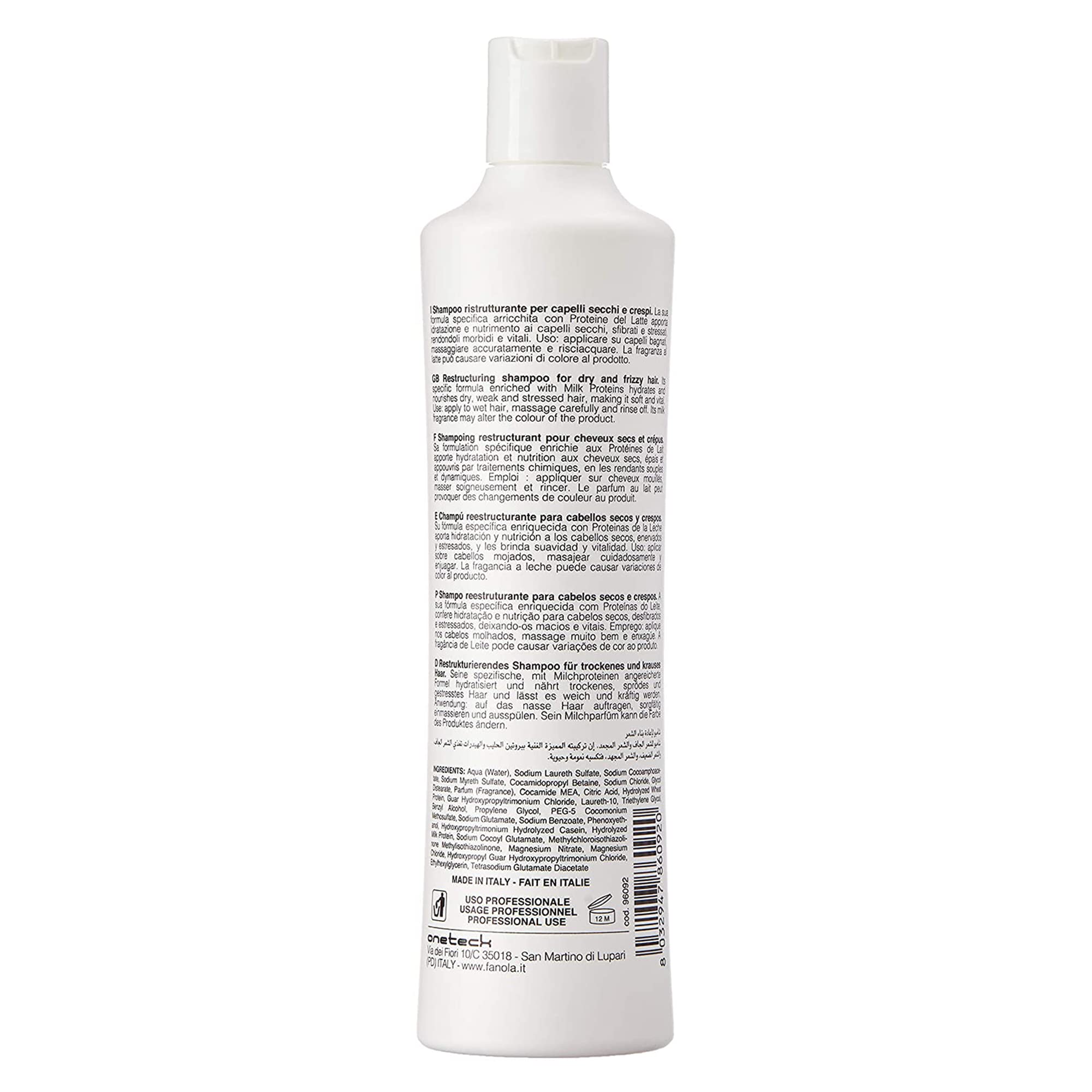 Fanola Shampoing Réstructurant, texture crèmeuse, coiffez facilement et démêlez au quotidien.