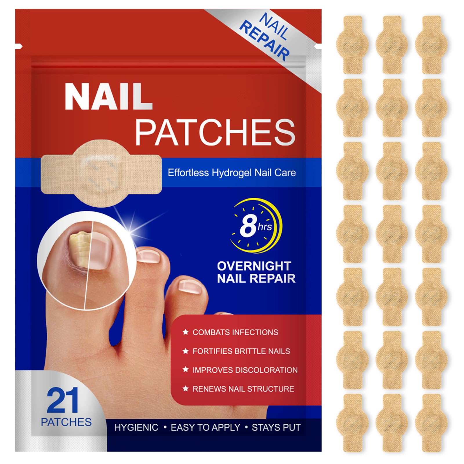 Fanshi patchs ongles fongiques nuit: réparation ciblée pendant le sommeil.