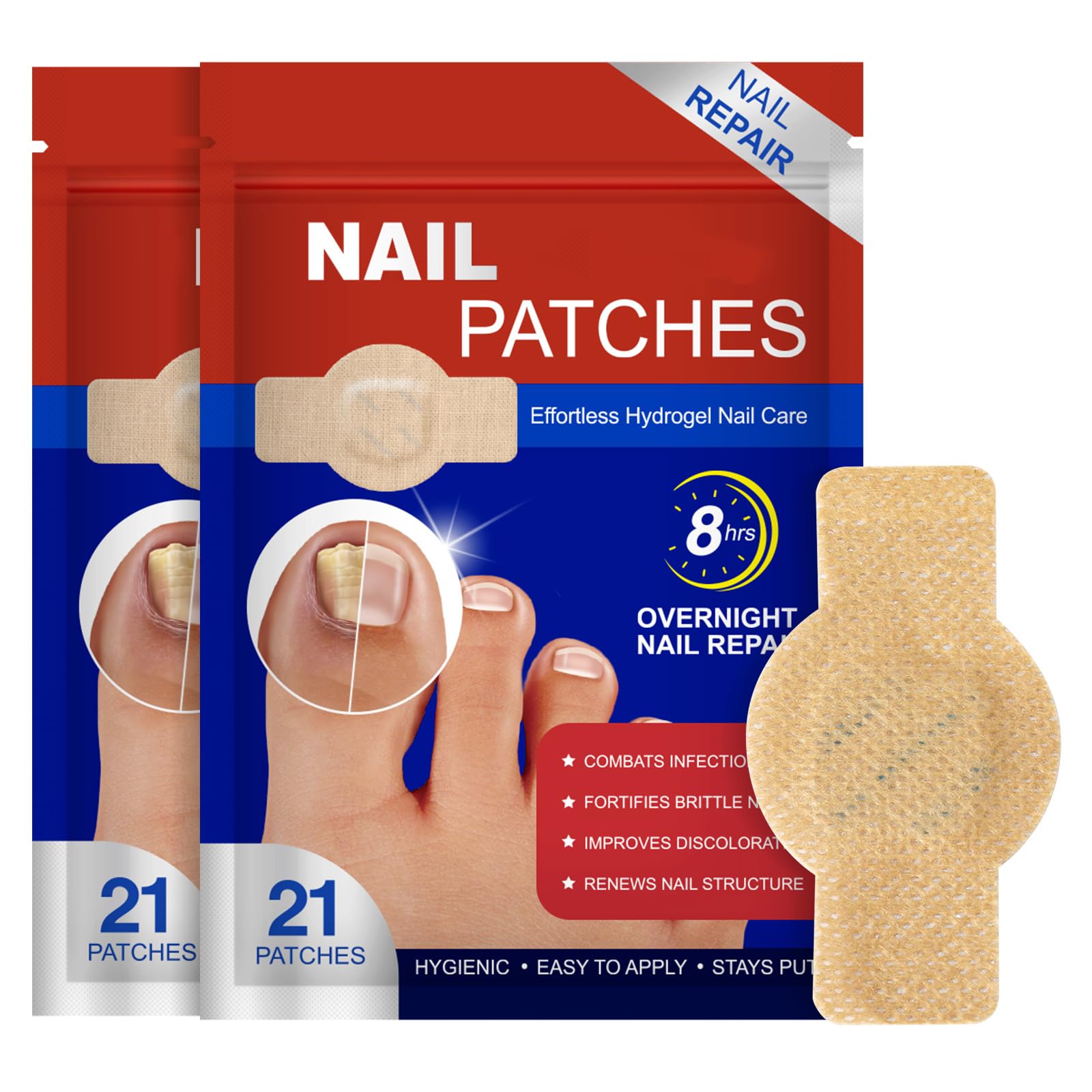 Patchs FANSHI pour ongles fongiques, amélioration visuelle des ongles endommagés.