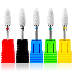 Ensemble Fantexy de bits céramique forme maïs, 5 pièces pour manucure pro.