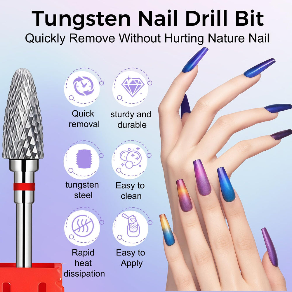 Fraise Fantexy en carbure, utilisation professionnelle pour ongles précis.