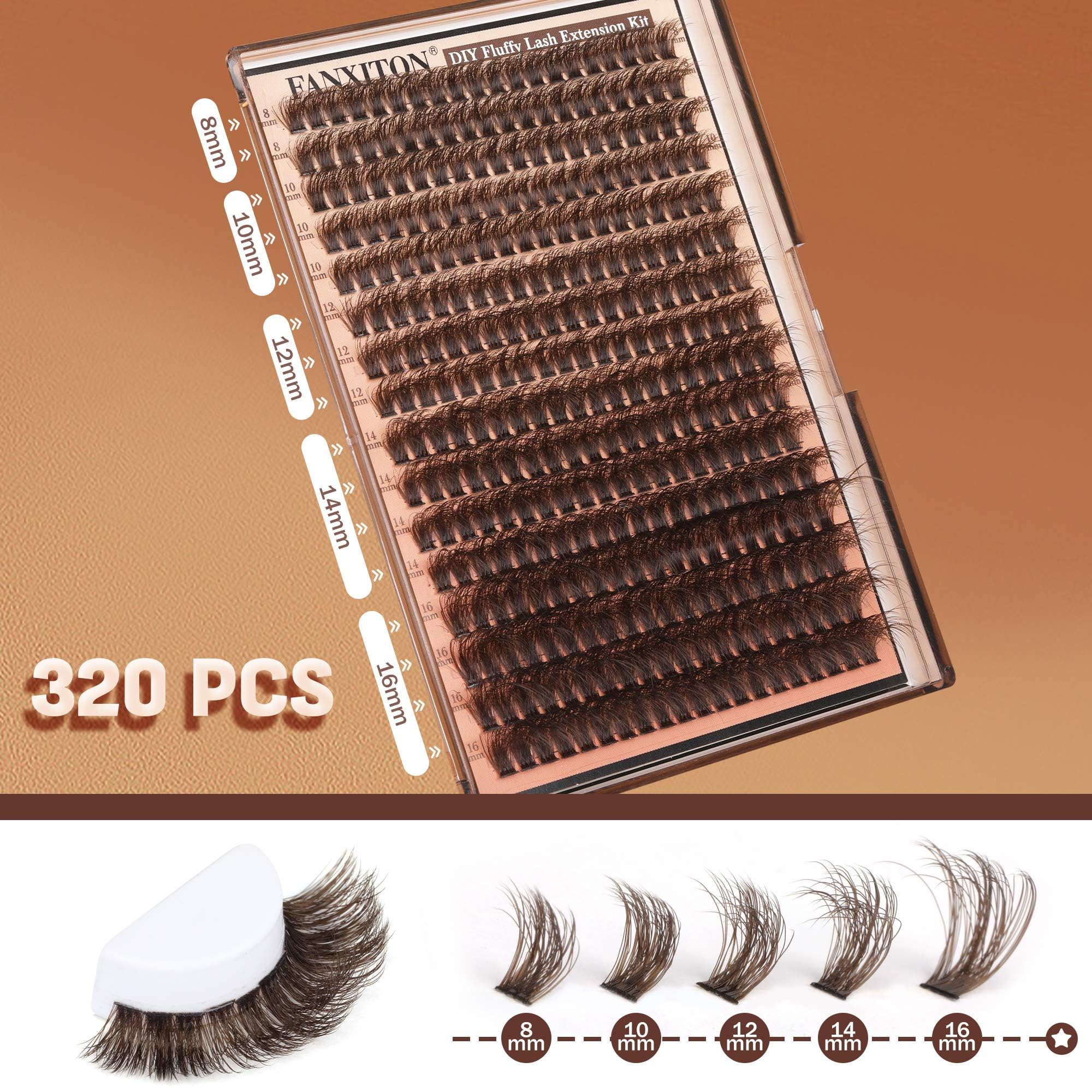 FANXITON cils bruns mixtes 8-16 mm — versatilité pour looks quotidiens