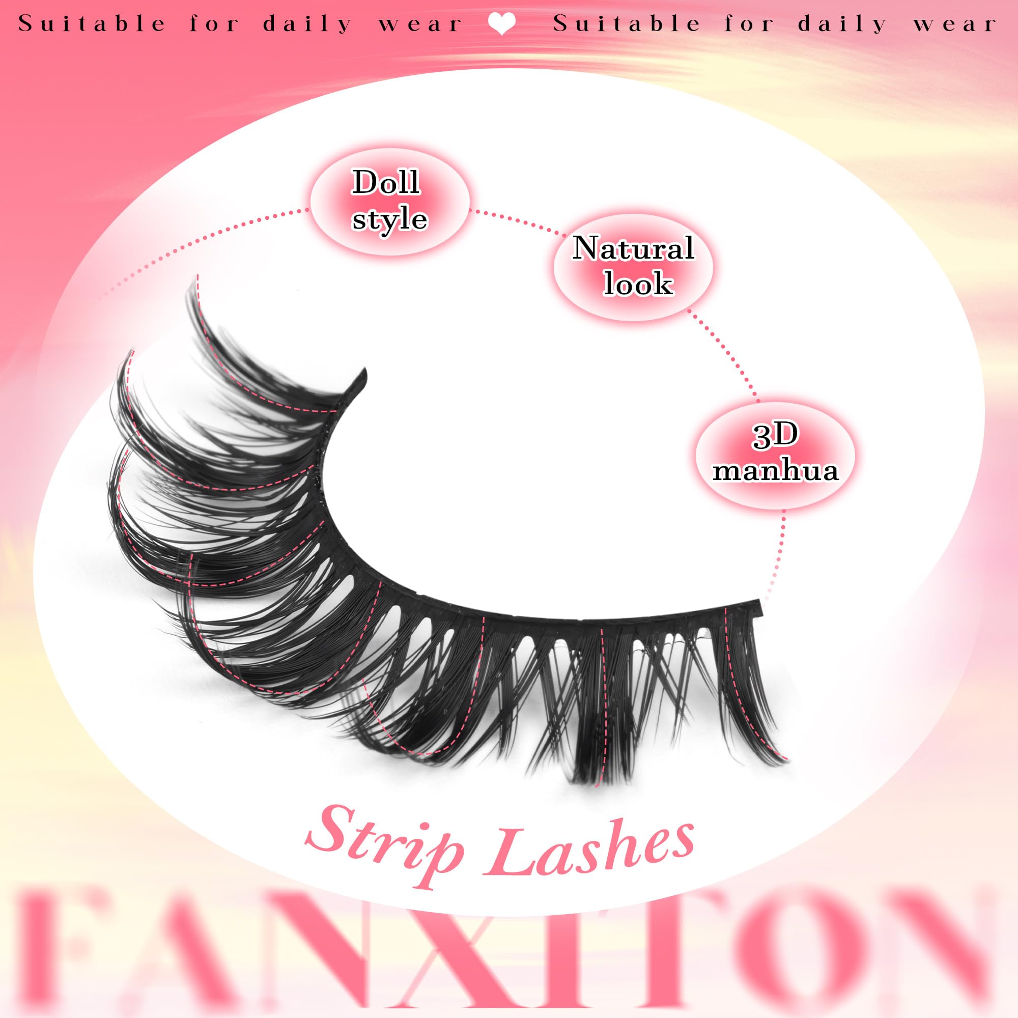 Cils cosplay naturel FANXITON, idéal pour cosplay et quotidien.