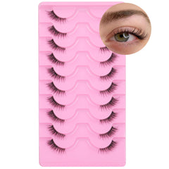 Cils demi-longueur FANXITON avec bande claire pour look discret et naturel