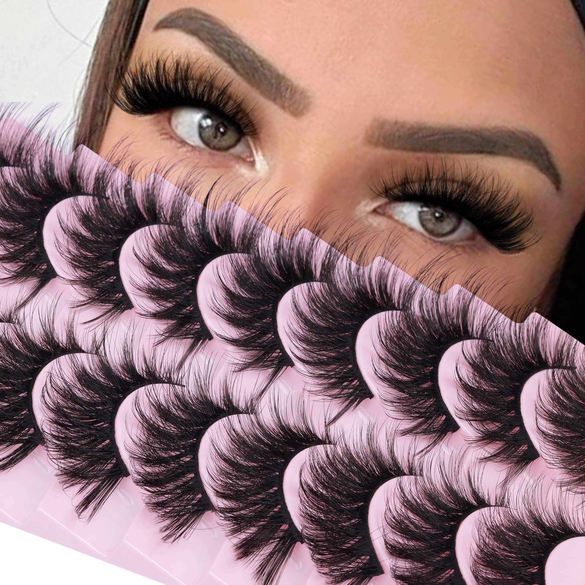 Cils FANXITON faux mink 20mm, effet oeil-chat pour un regard accentue.