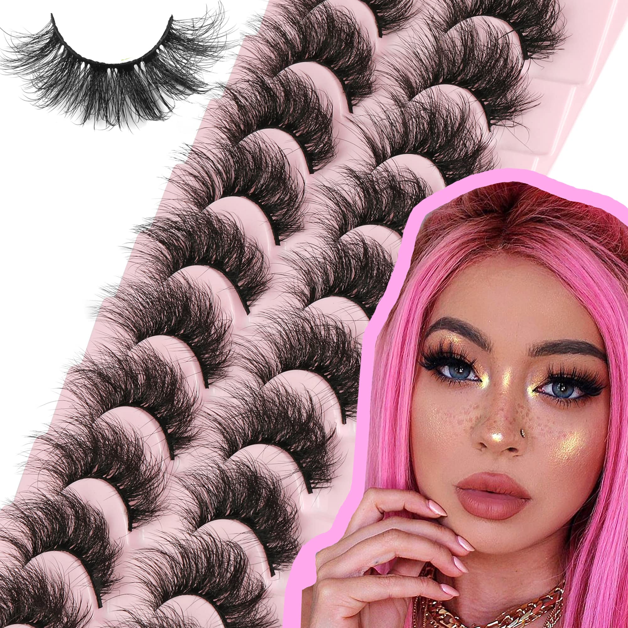 FanXiton faux cils 3D, effet plume en 19 mm pour regard ouvert