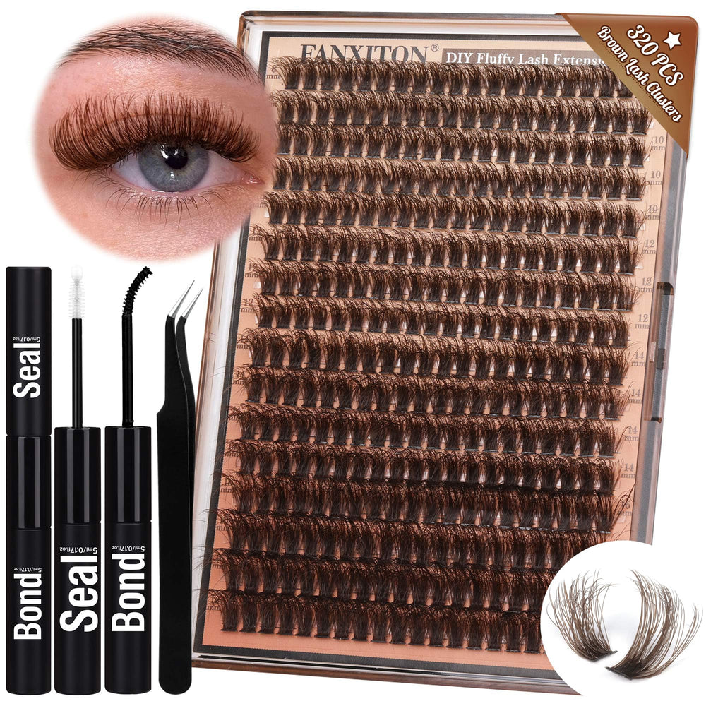 FANXITON ensemble cils bruns 320 pièces — look naturel et rapide à appliquer