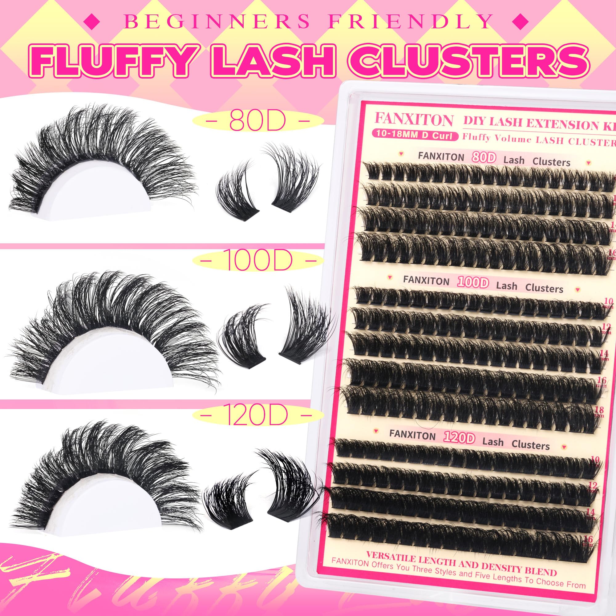 FANXITON extensions-clusters 80D-18mm pour allonger les coins et ouvrir le regard.