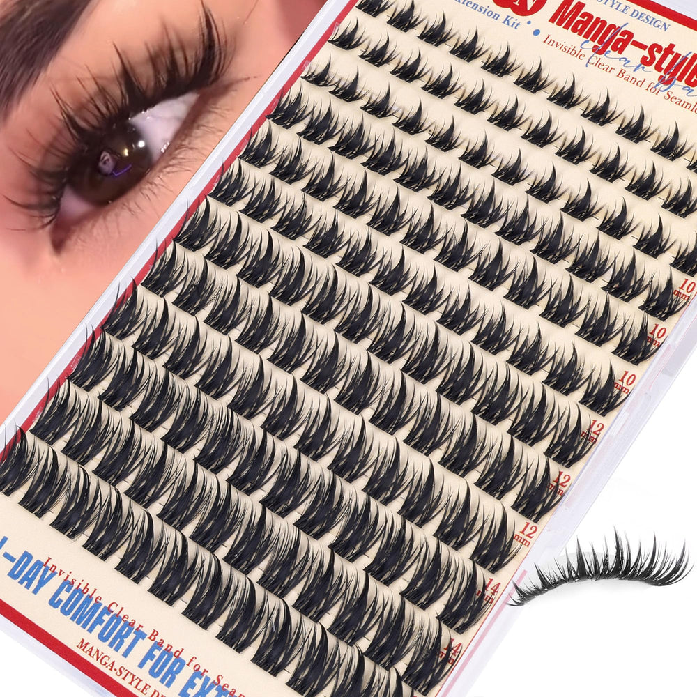 FANXITON Fairy Lash Clusters avec bande transparente ultra-fin pour un regard naturel.