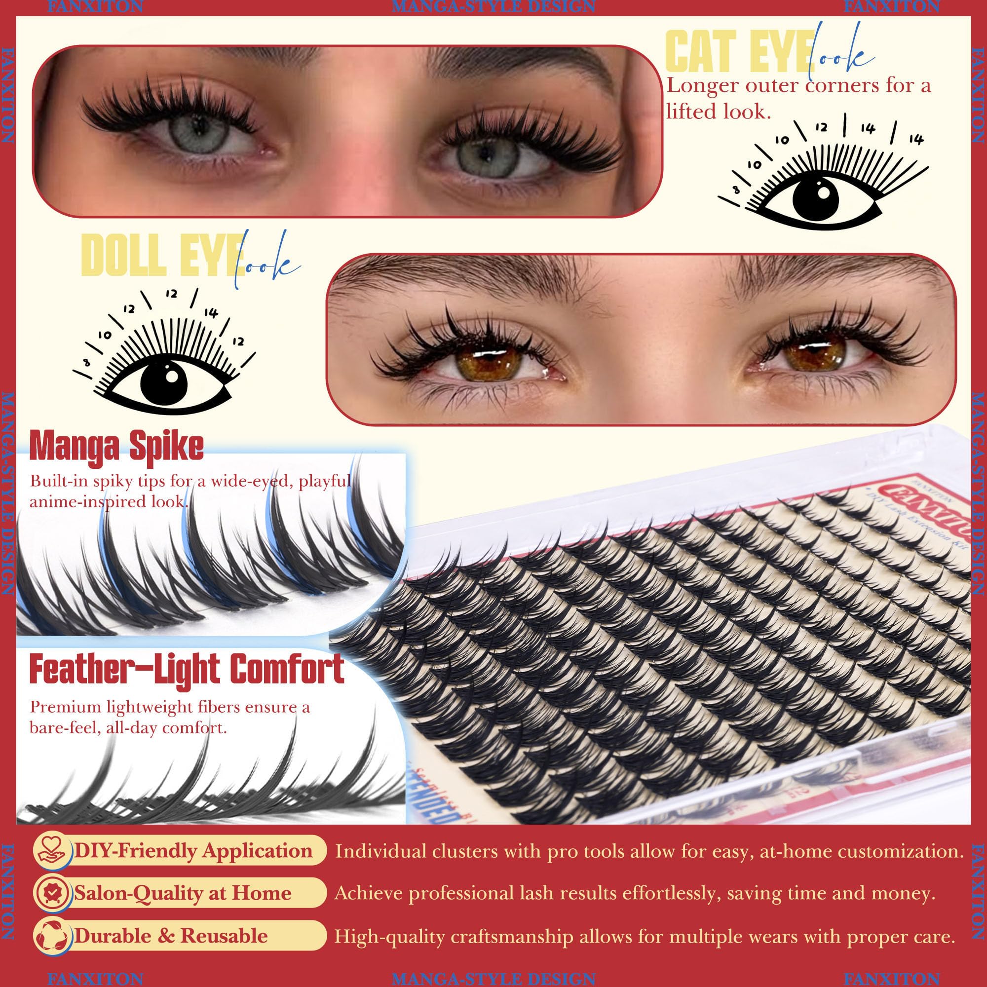 FANXITON Fairy Lash Clusters look glamour subtil et durable.
