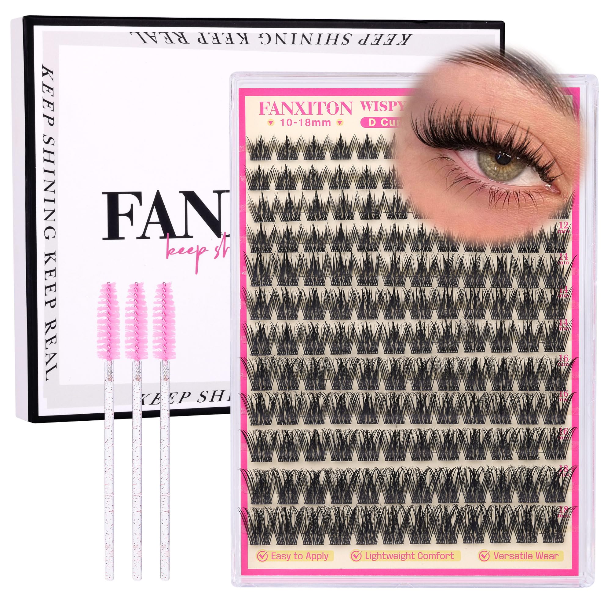 FANXITON kit amas cils manga naturels pour un effet discret.