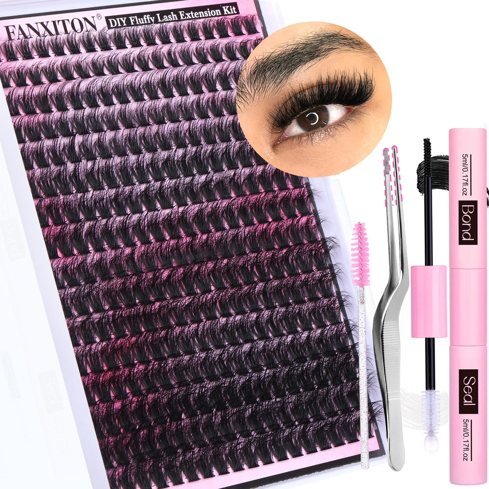 FANXITON kit cils à faire soi-même 288 pièces, longueurs 10-18 mm.