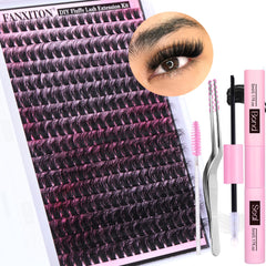 FANXITON kit cils à faire soi-même 288 pièces, longueurs 10-18 mm.