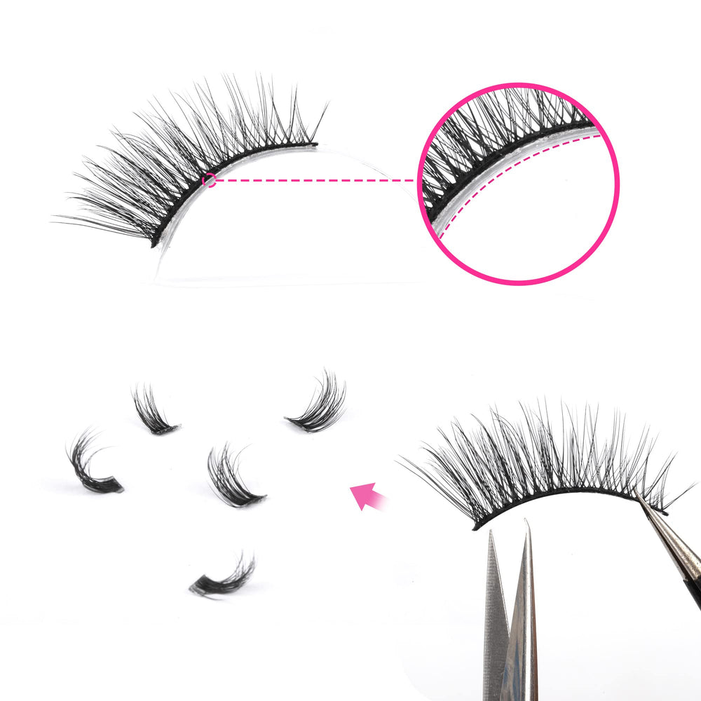 FANXITON Lashes – bande coton noire douce et confortable