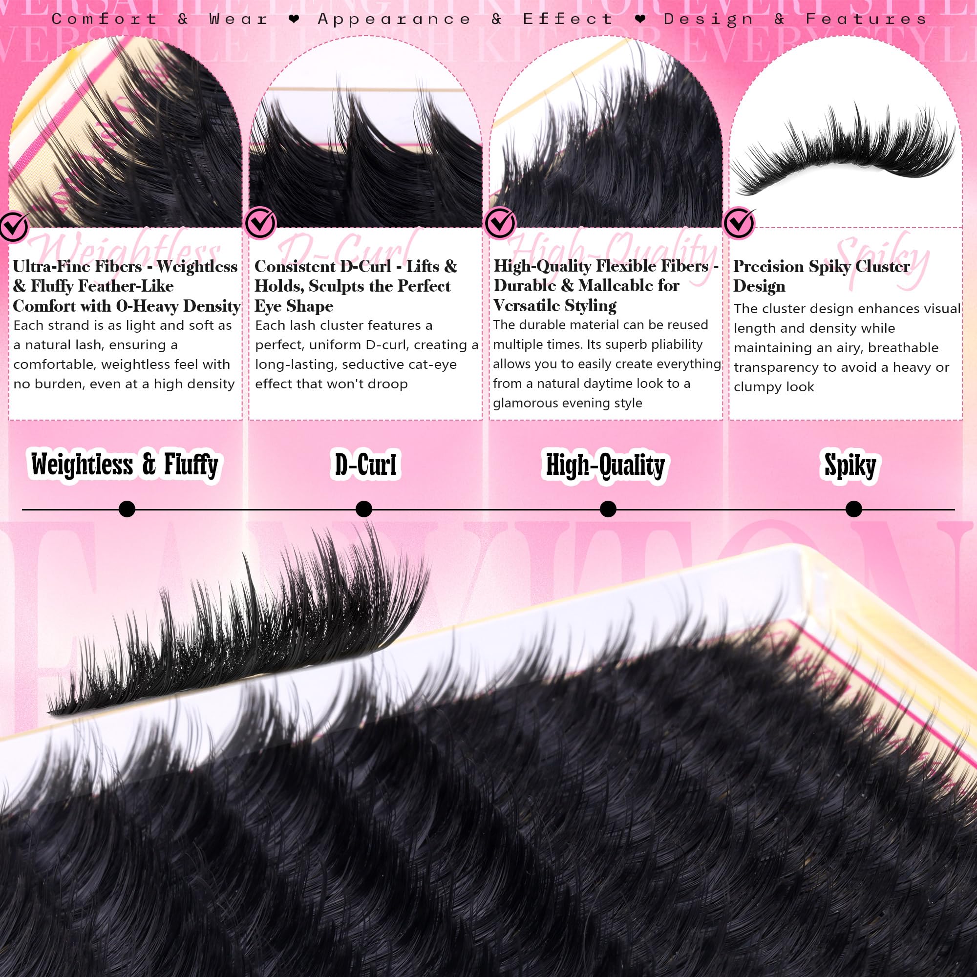 FANXITON longueurs reglables 10-18mm, pour divers styles D Curl et look personnalisé.