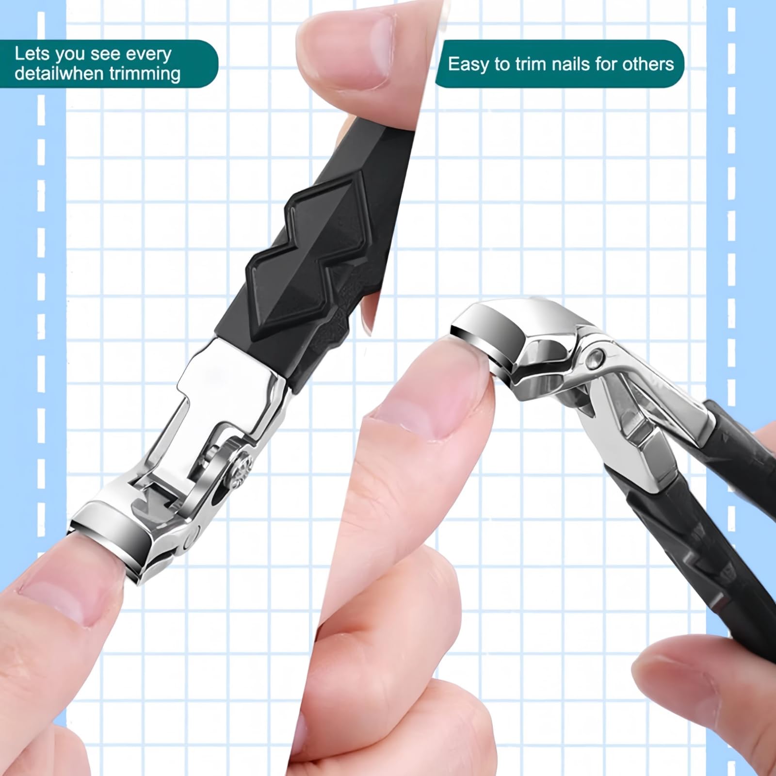 Fanyil Orthoclip montre une vue a 360 degres, coupe nette pres de l'ongle.