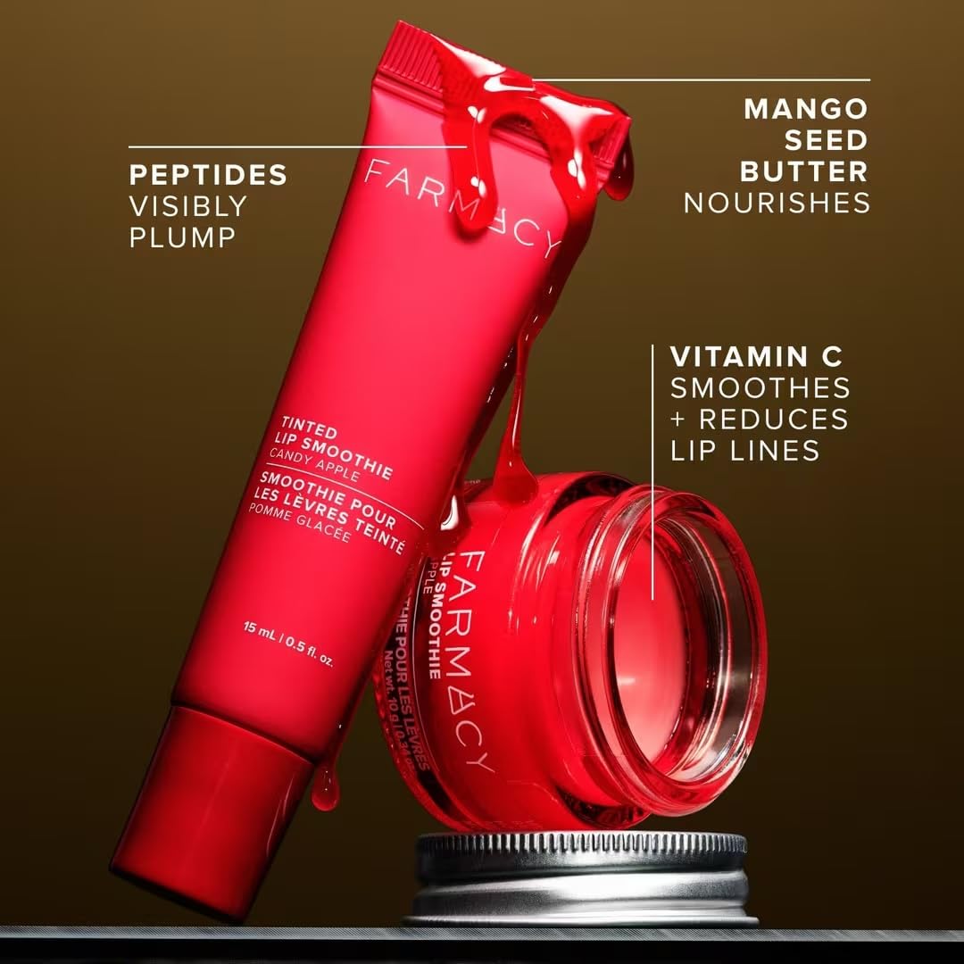 Farmacy Apple A Day Kit masque nuit nourrissant pour lèvres reposées.