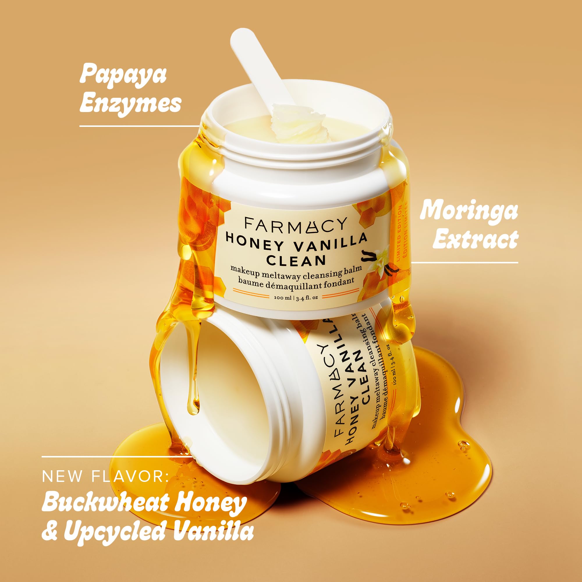 Huile nettoyante nourrissante du baume Farmacy, préparation au double nettoyage