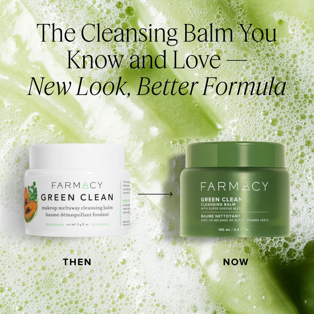 Texture crème du balm Farmacy Green Clean prête à être appliquée sur la peau