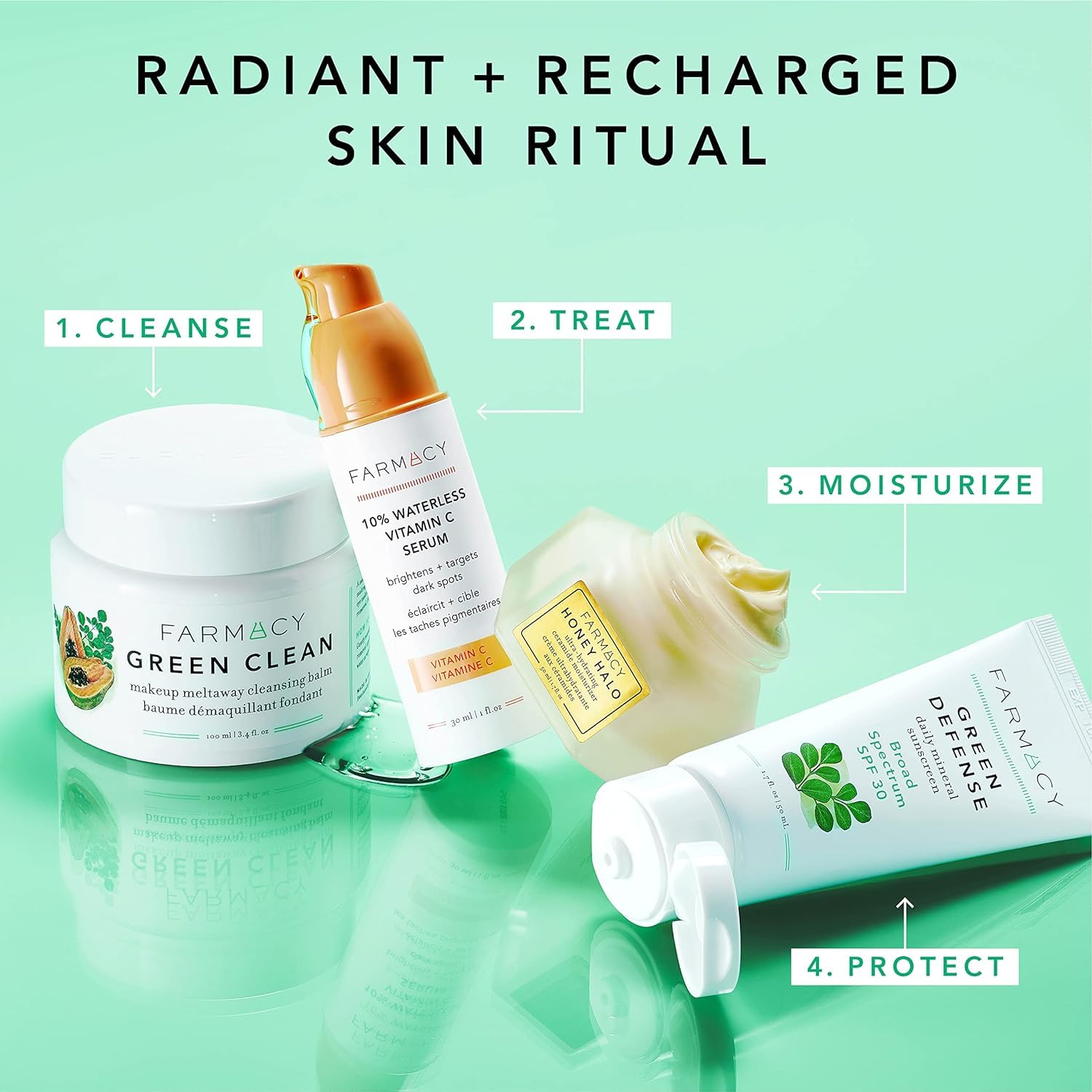 Farmacy Minéral Face Sunscreen avec des ingrédients frais issus de la ferme pour une routine saine.