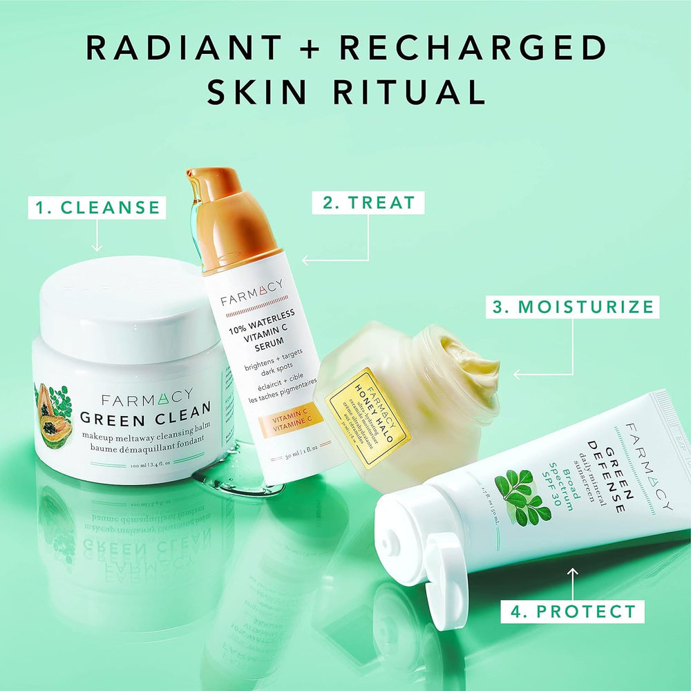 Farmacy Minéral Face Sunscreen avec des ingrédients frais issus de la ferme pour une routine saine.