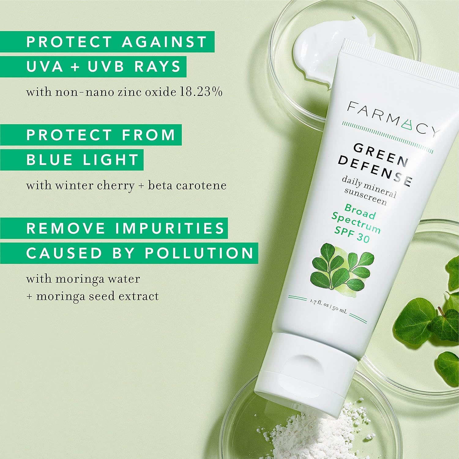 Farmacy Minéral Face Sunscreen, texture légère qui s'absorbe rapidement sur la peau.