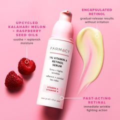 Goutte d'application Farmacy Sérum Rétinol pour lisser les ridules et révéler l’éclat.