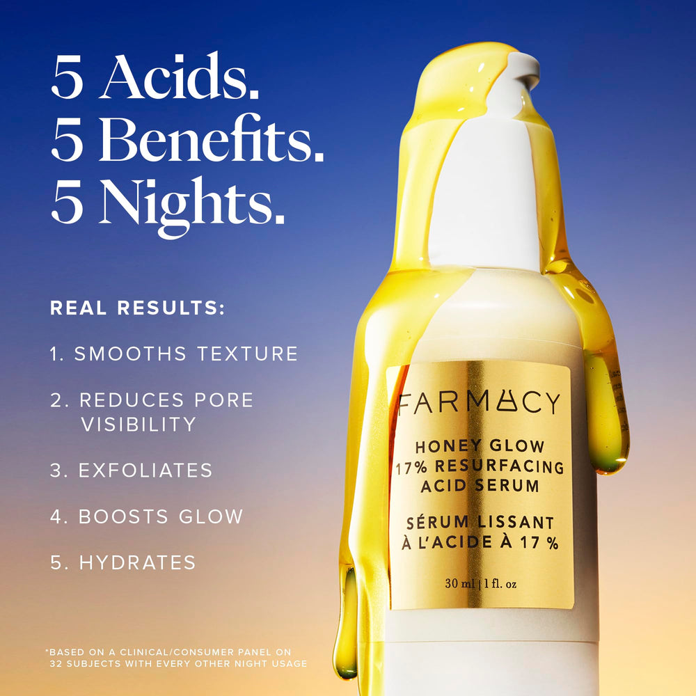Farmacy Honey Glow : l’étiquette nette attire l’œil et suggère un soin doux.