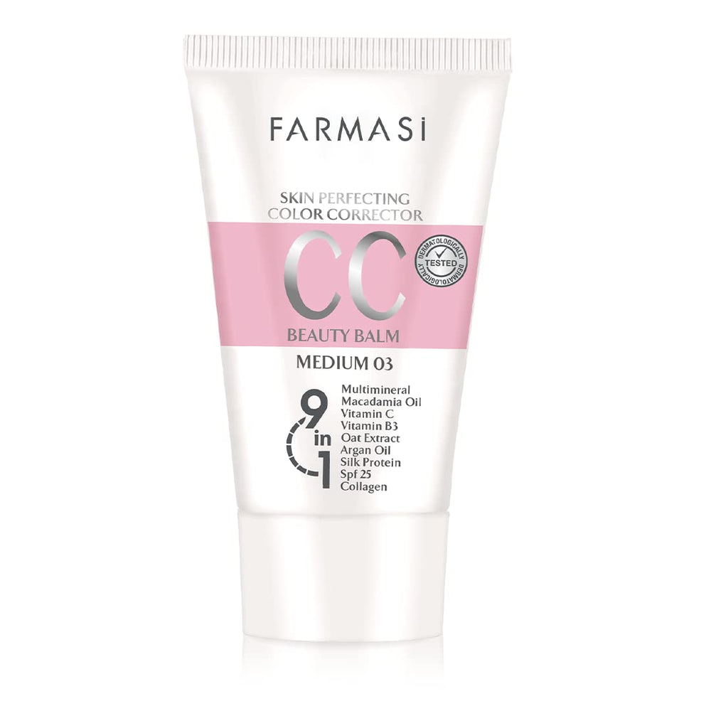 Farmasi CC Cream flacon: correction de couleur naturelle pour un teint homogène