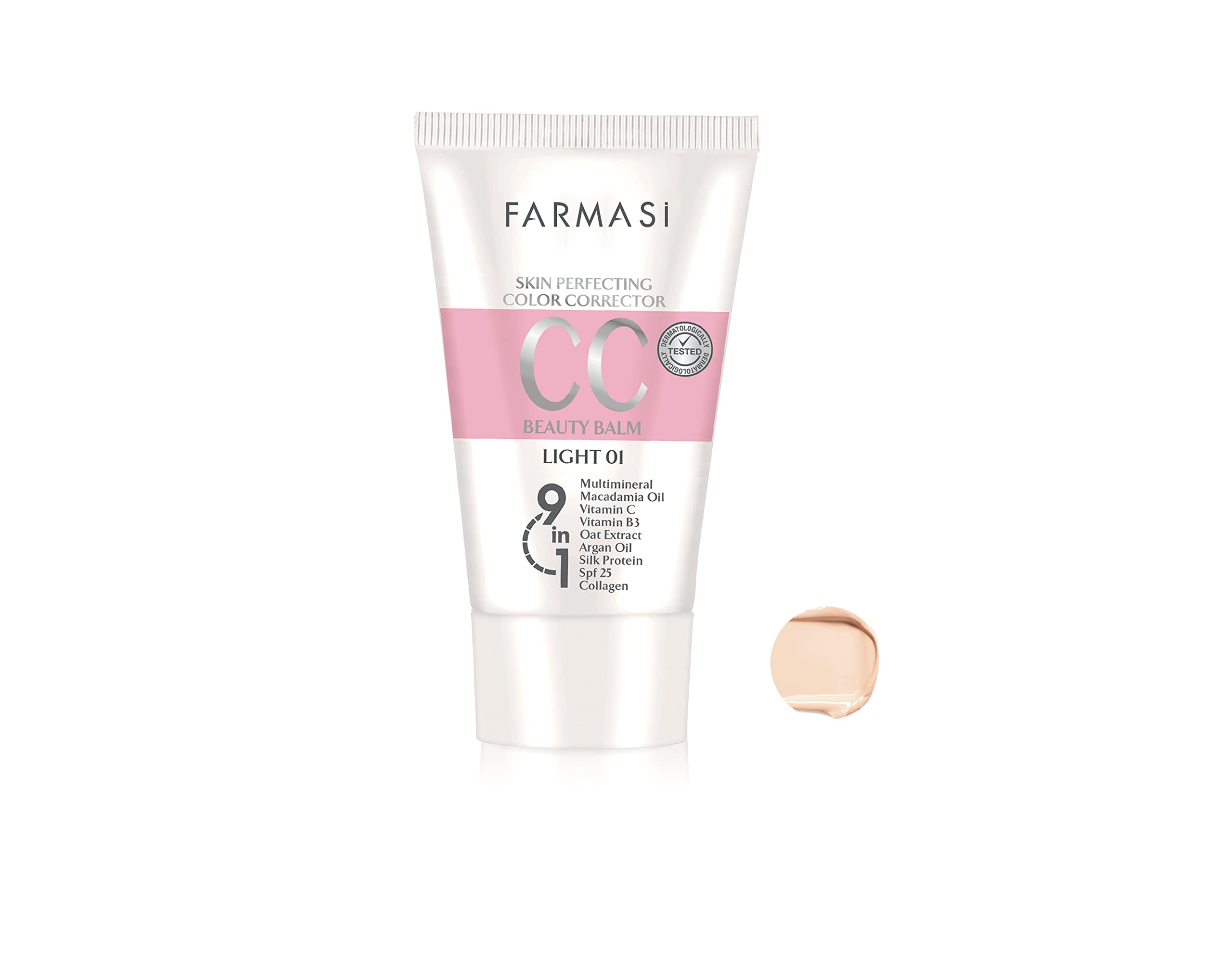 FARMASi CC Light fini naturel sur la peau après application.