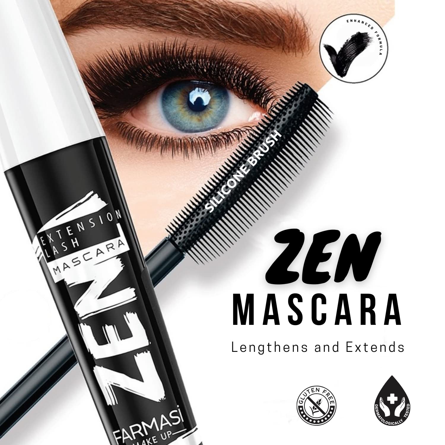 FARMASi Zen Extension Lash Mascara, tenue anti bavure tout au long de la journée.