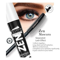 FARMASi Zen Extension Mascara – brosse silicone séparant parfaitement les cils.