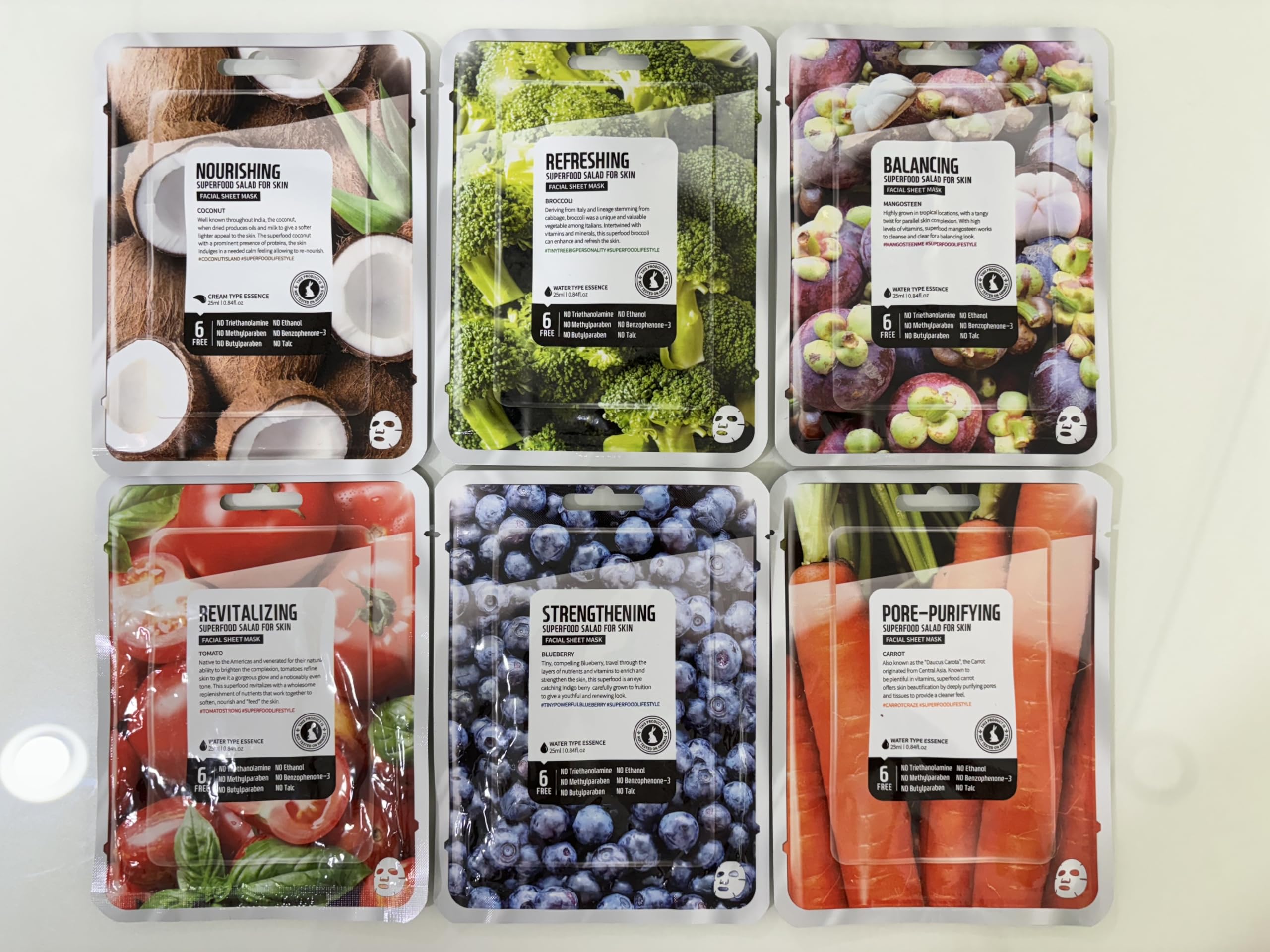 Ensemble de masques Farmskin: packaging pratique pour une routine complète.