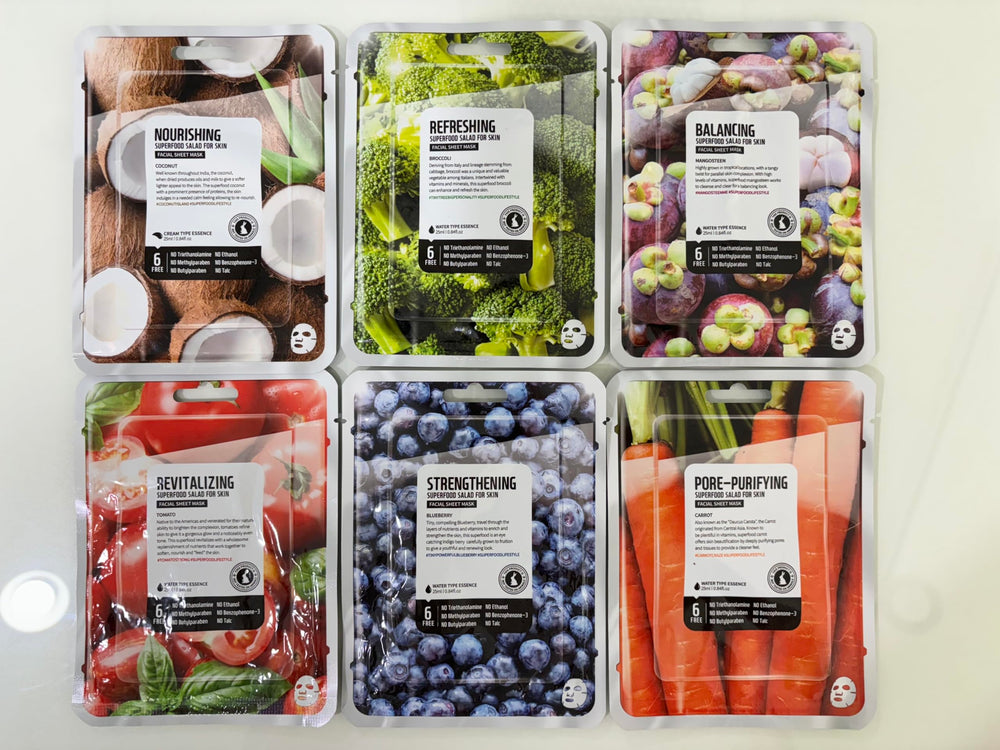 Ensemble de masques Farmskin: packaging pratique pour une routine complète.