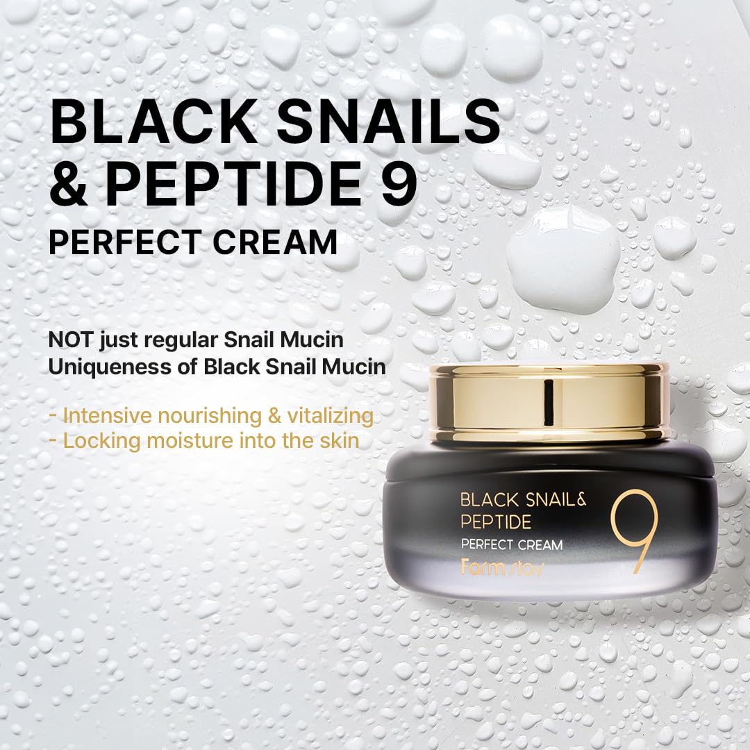 FARMSTAY Crème Noire Escargot – texture riche et glisse sur la peau.