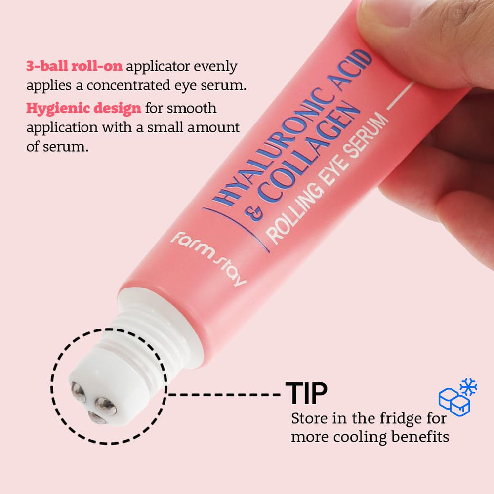 Farmstay Roll-On Oeil – barrière cutanée nourrie grâce à la niacinamide.