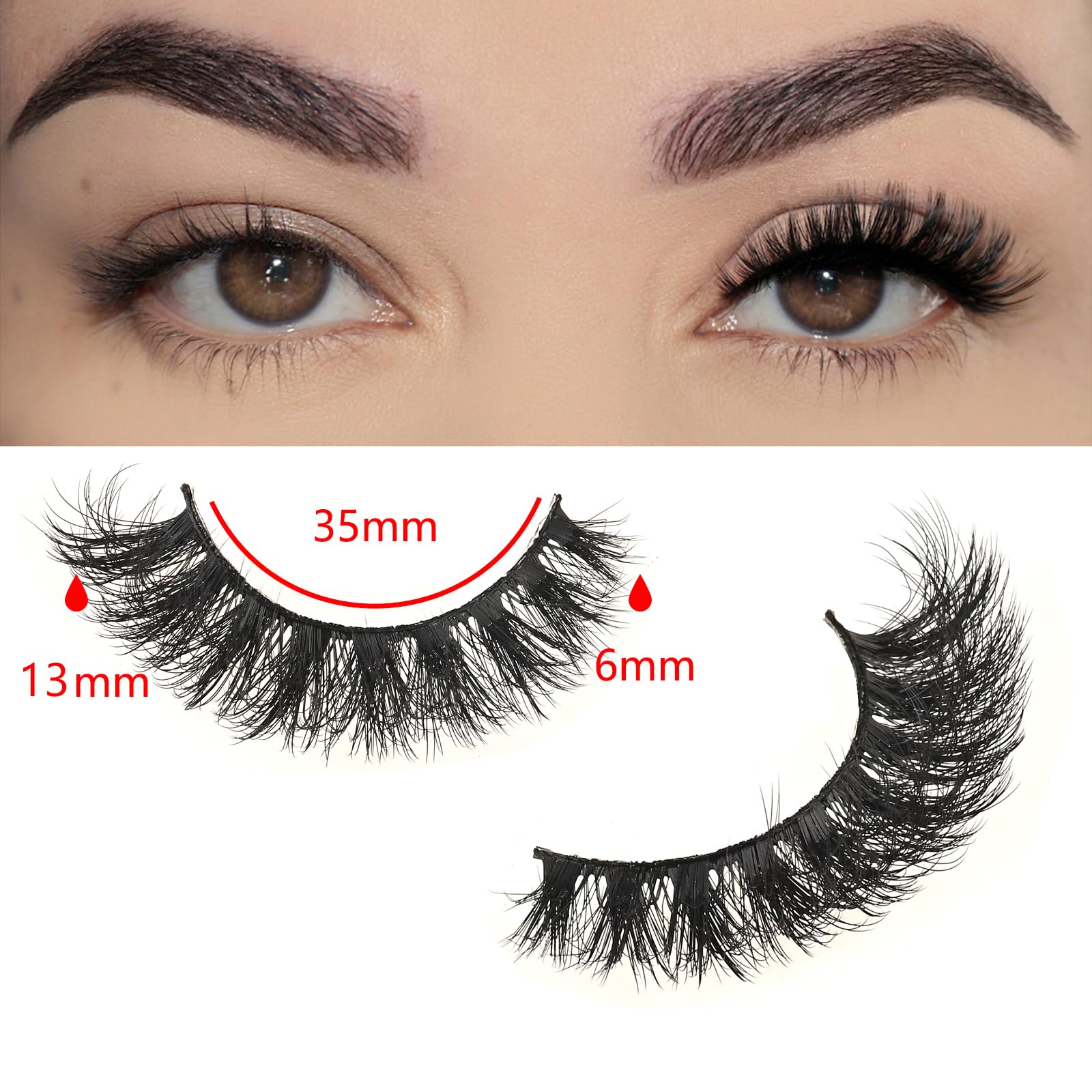 Cils FARRED bords doux et vaporeux pour un effet léger.