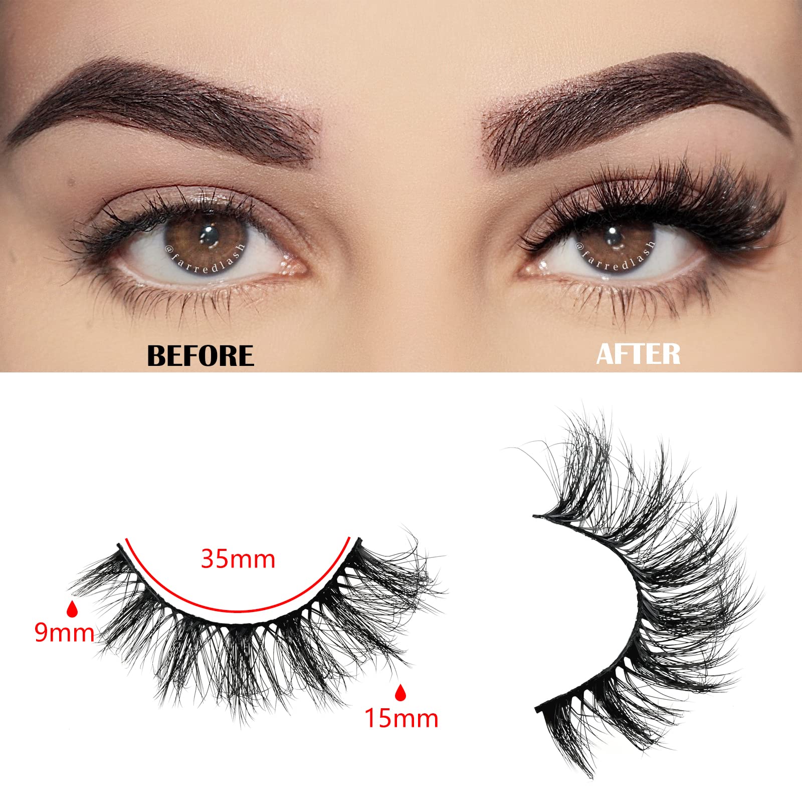 Cils FARRED, effet épars et fluide pour un regard naturel et lumineux.