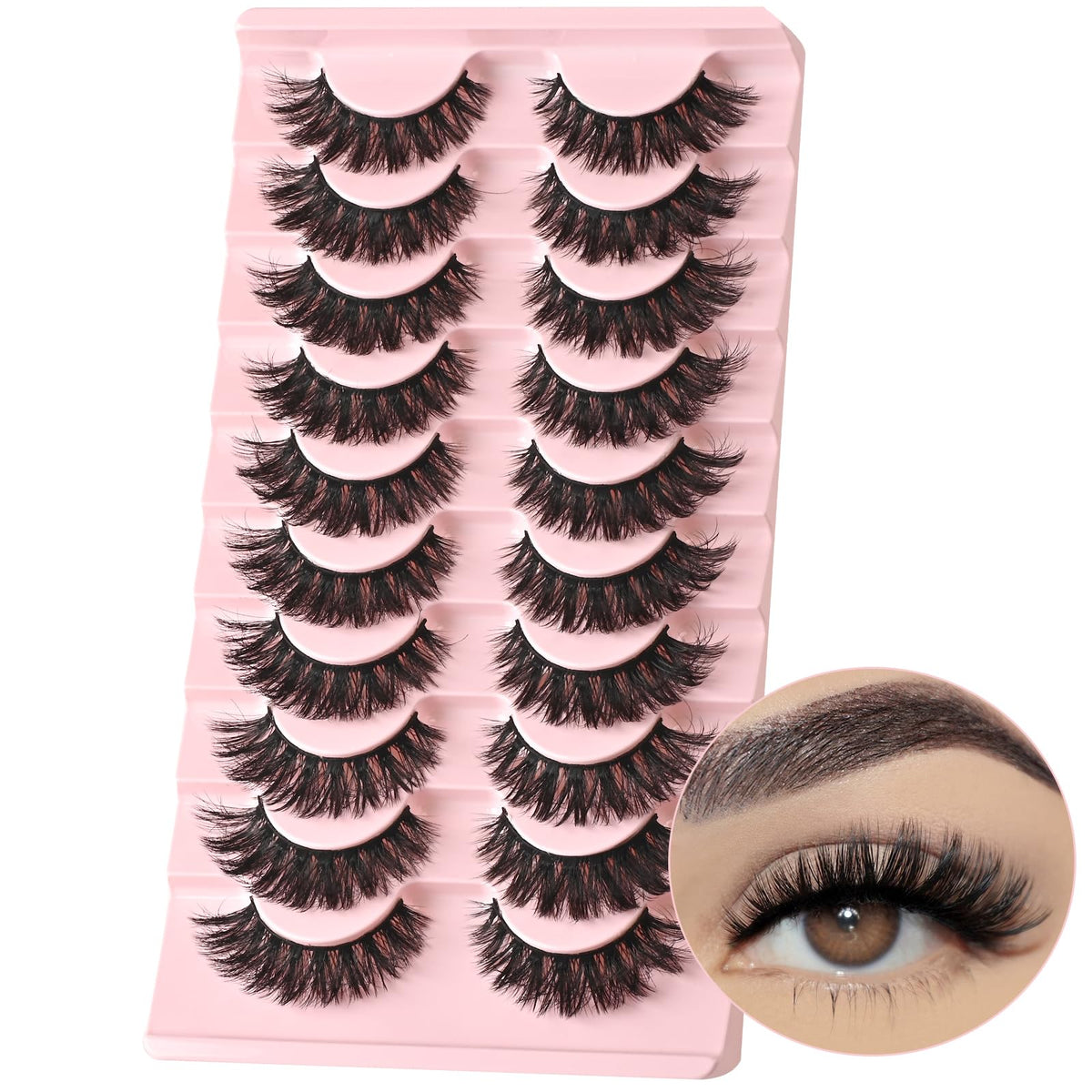 FARRED cils faux wispy 14mm oeil-chat pour un regard chic et naturel.