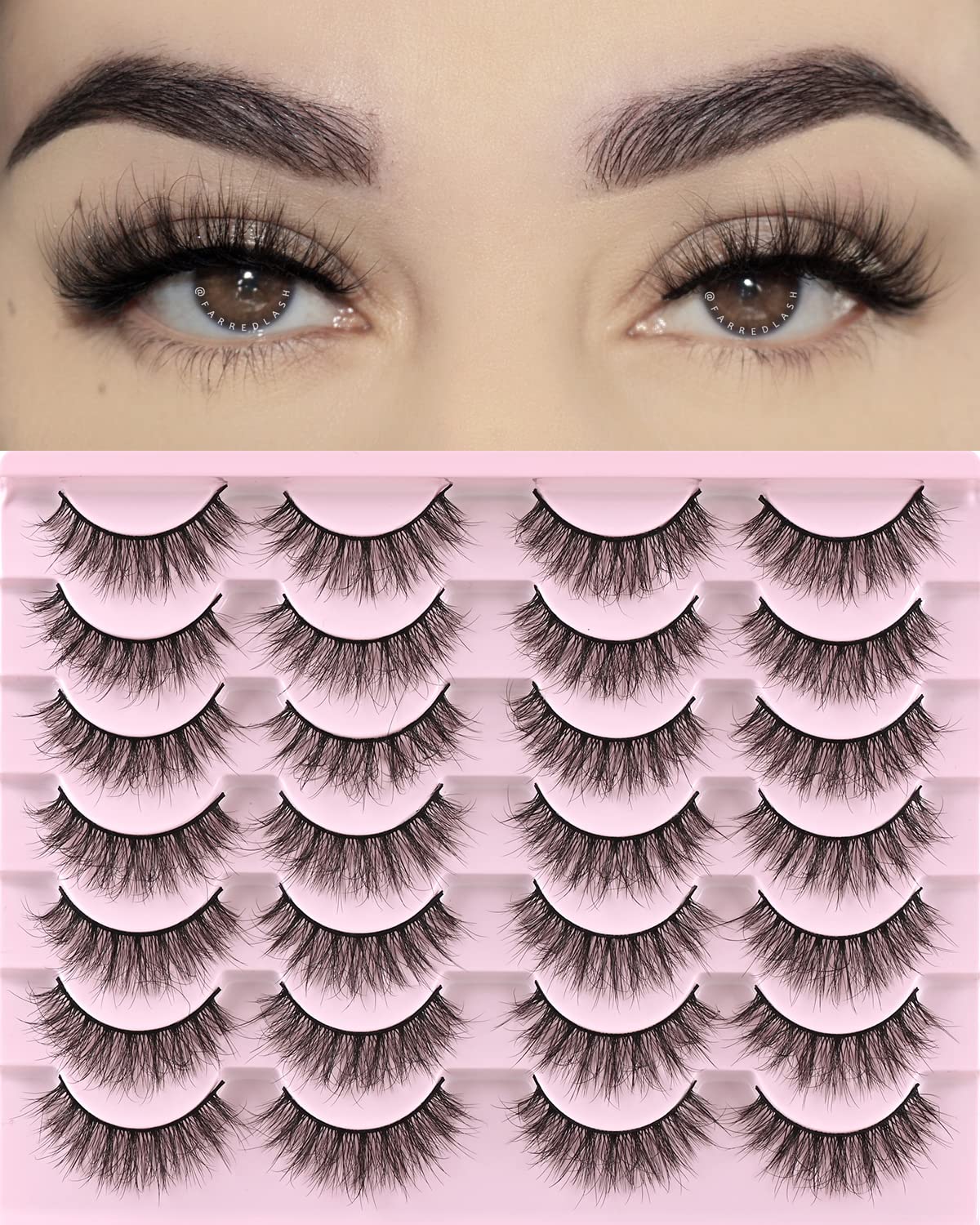 Cils FARRED F5 : boîte 14 paires pour un regard naturel.